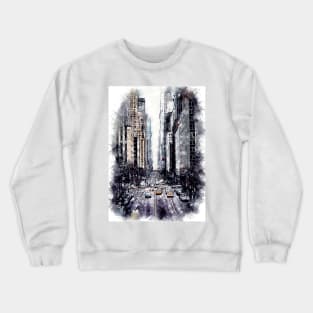 New York City Streets Travel Poster Series watercolor ink edition 01 Crewneck Sweatshirt